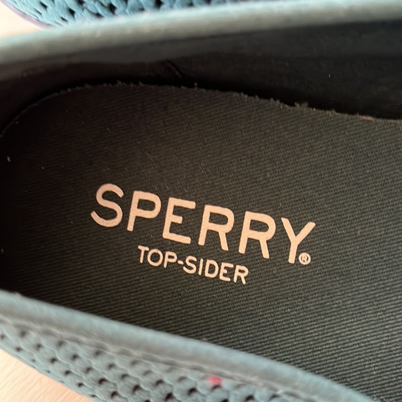Sperry Topsider teal faux cutout suede size 11 - Picture 4 of 6